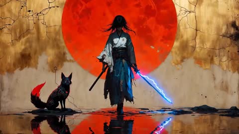 Katana au soleil couchant